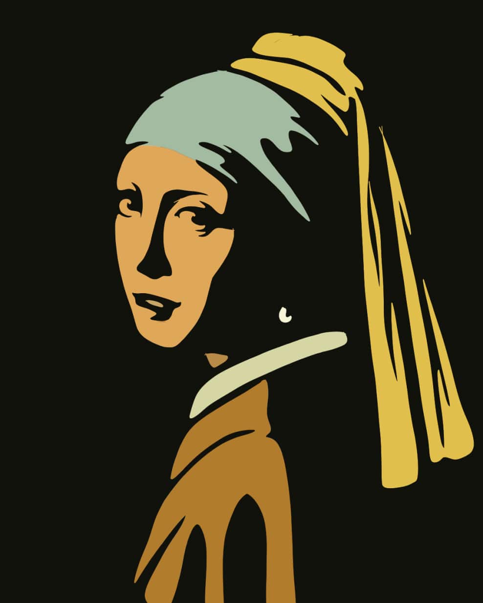 Digital version of girl with a pearl earring